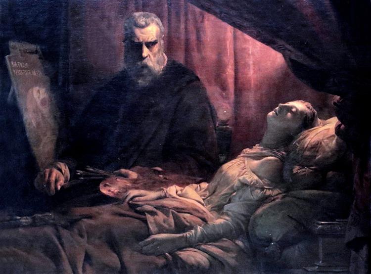 Marietta Robusti Tintoretto painting his dead daughter Leon Cogniet