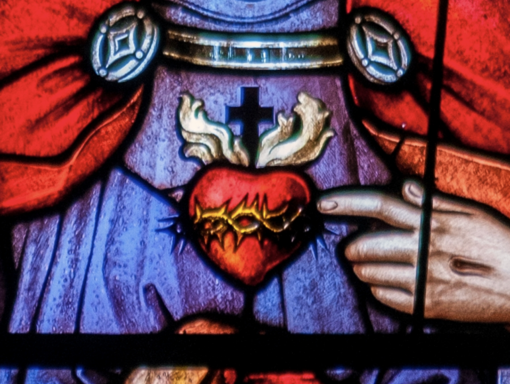 Sacred Heart at the centre of a rose window, Parish of the Immaculate Conception, São Paulo, Brazil